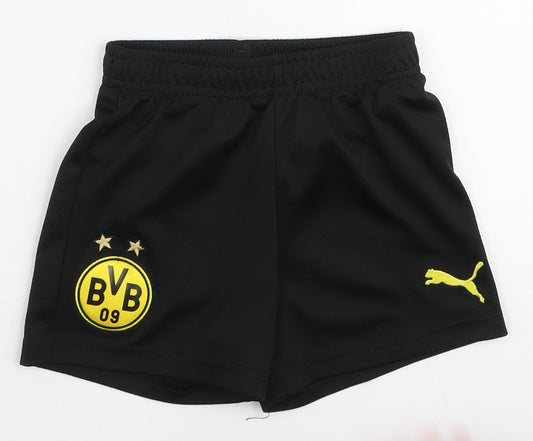 PUMA Boys Black  Polyester Sweat Shorts Size 3-4 Years  Regular  - Borussia dortmund