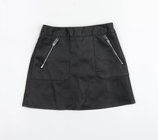 George Girls Black  100% Polyester Mini Skirt Size 5-6 Years  Regular