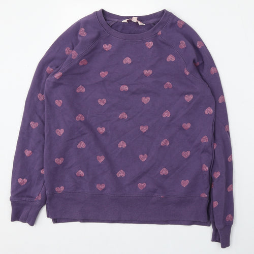 Board Angels Girls Purple Geometric Cotton Pullover Sweatshirt Size 13 Years