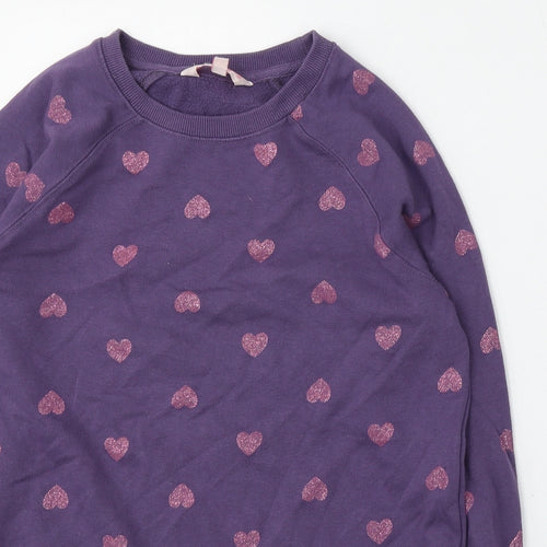 Board Angels Girls Purple Geometric Cotton Pullover Sweatshirt Size 13 Years