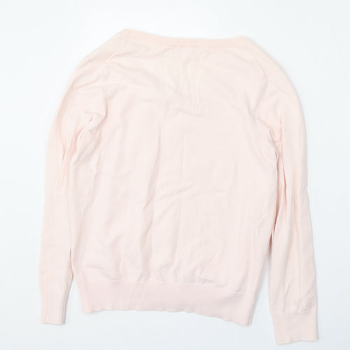Joe Fresh Womens Pink Round Neck  Polyester Cardigan Jumper Size M