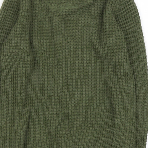 Dunnes Stores Boys Green Round Neck  Acrylic Pullover Jumper Size 8 Years