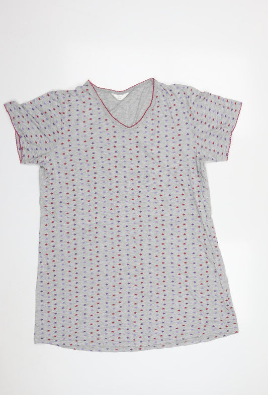 Bonmarché Womens Grey Geometric Cotton Top Dress Size 16   - Star Print