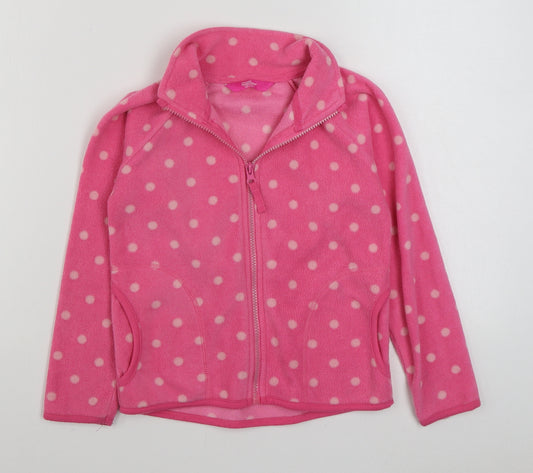 Young Dimension Girls Pink Polka Dot  Jacket  Size 7-8 Years  Zip