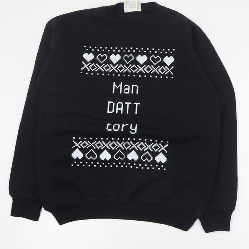 Hanes Womens Black  Cotton Pullover Sweatshirt Size S  Pullover