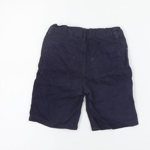 H&M Boys Blue  Cotton Chino Shorts Size 6 Years  Regular Snap