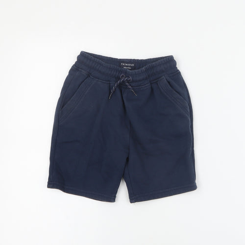 Primark Boys Blue  Cotton Sweat Shorts Size 5-6 Years  Regular Drawstring