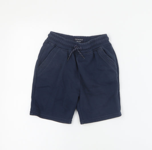 Primark Boys Blue  Cotton Sweat Shorts Size 5-6 Years  Regular Drawstring