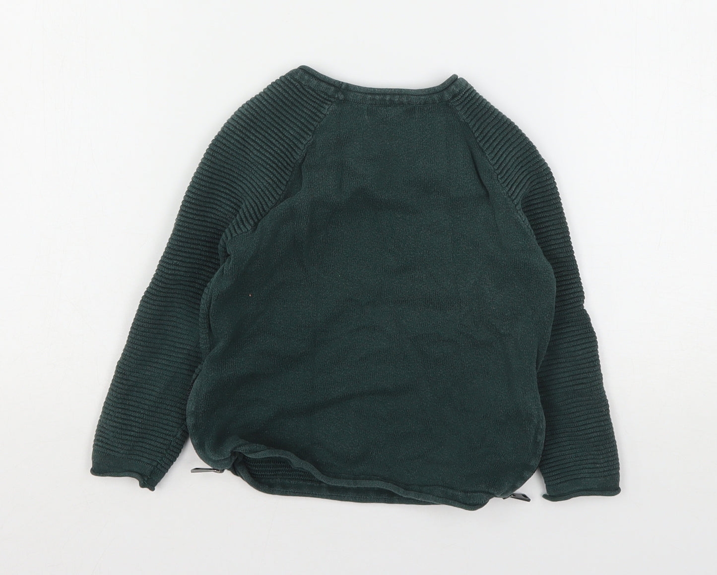 Primark Boys Green Round Neck  Cotton Pullover Jumper Size 3-4 Years
