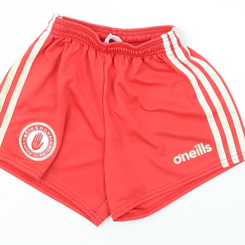 O'Neills Boys Red  Polyester Bermuda Shorts Size 7-8 Years  Athletic Drawstring