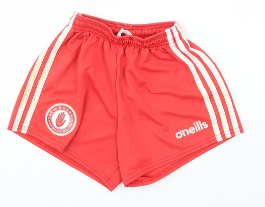 O'Neills Boys Red  Polyester Bermuda Shorts Size 7-8 Years  Athletic Drawstring