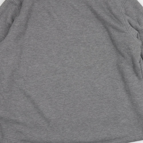 BC Clothing Mens Grey  Polyester Pullover Hoodie Size M