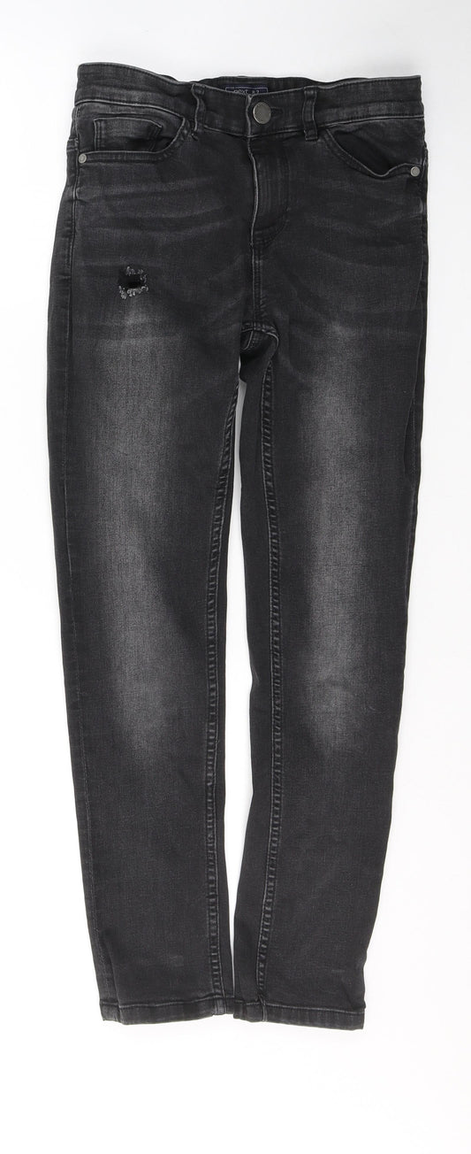 NEXT Girls Black  Cotton Skinny Jeans Size 13 Years  Regular Button - Future is now
