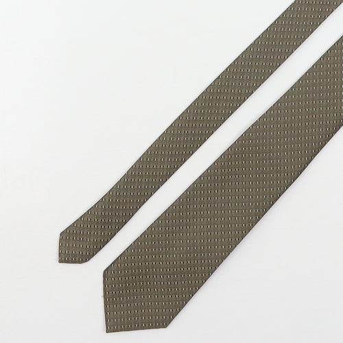 Marks and Spencer Mens Brown Geometric Polyester Pointed Tie One Size