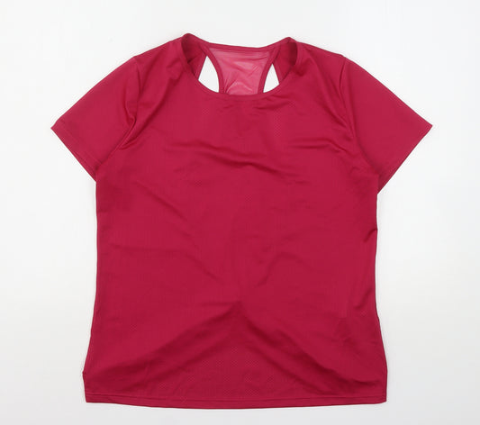 Shein  Womens Purple  Polyester Basic T-Shirt Size 10 Round Neck