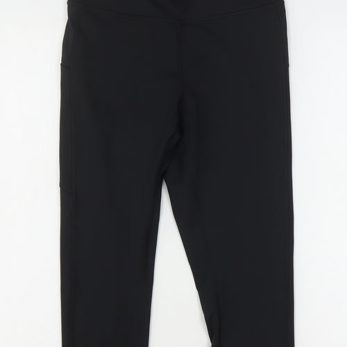 Marks and Spencer Womens Black  Polyester Pedal Pusher Leggings Size 10 L19 in Regular