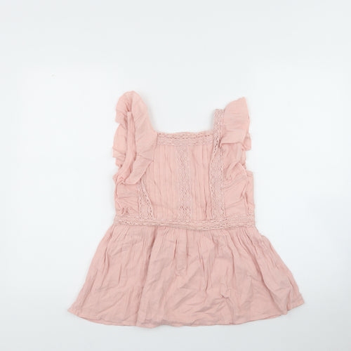 Gap Girls Pink  Cotton Shirt Dress  Size 10-11 Years  Scoop Neck