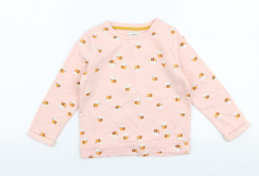 F&F Girls Pink  Cotton Pullover Sweatshirt Size 4-5 Years  Pullover - Bees