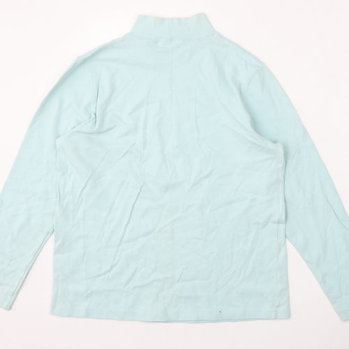 Croft & Barrow Womens Blue  Cotton Pullover Sweatshirt Size M