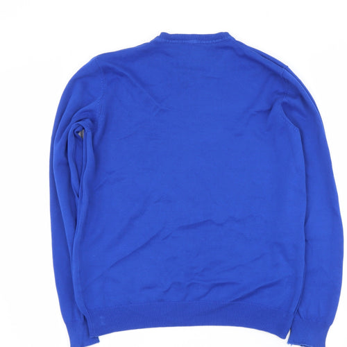 George Boys Blue V-Neck  Cotton Pullover Jumper Size 13-14 Years