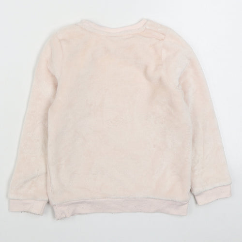 H&M Girls Pink  Polyester Top Pyjama Top Size 5-6 Years  Pullover