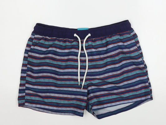 Cedar Wood State Mens Multicoloured Fair Isle Polyester Bermuda Shorts Size M  Regular Drawstring - Swim Shorts