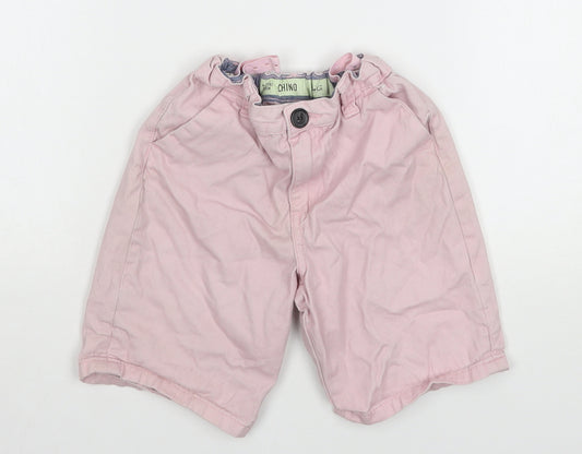 Denim & Co. Boys Pink  Cotton Chino Shorts Size 6-7 Years  Regular