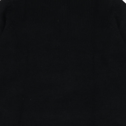 bonprix Womens Black Mock Neck  Acrylic Pullover Jumper Size L