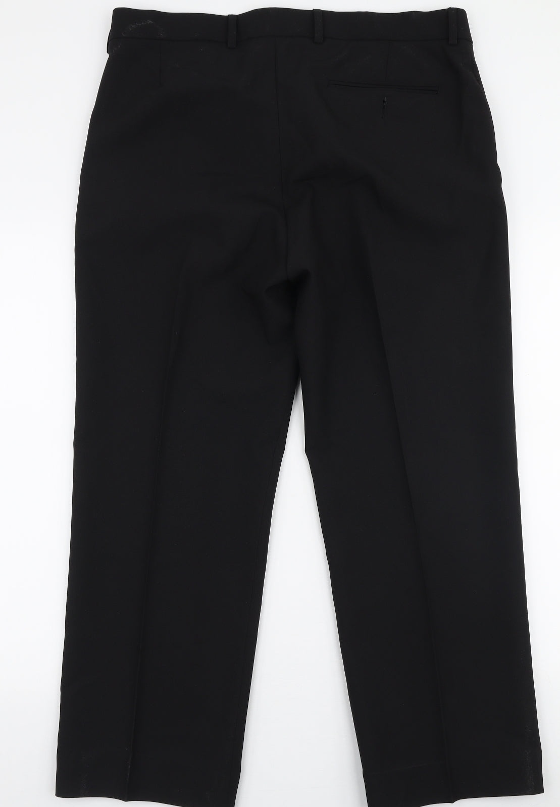 George Mens Black  Polyester Trousers  Size 36 in L29 in Regular Zip
