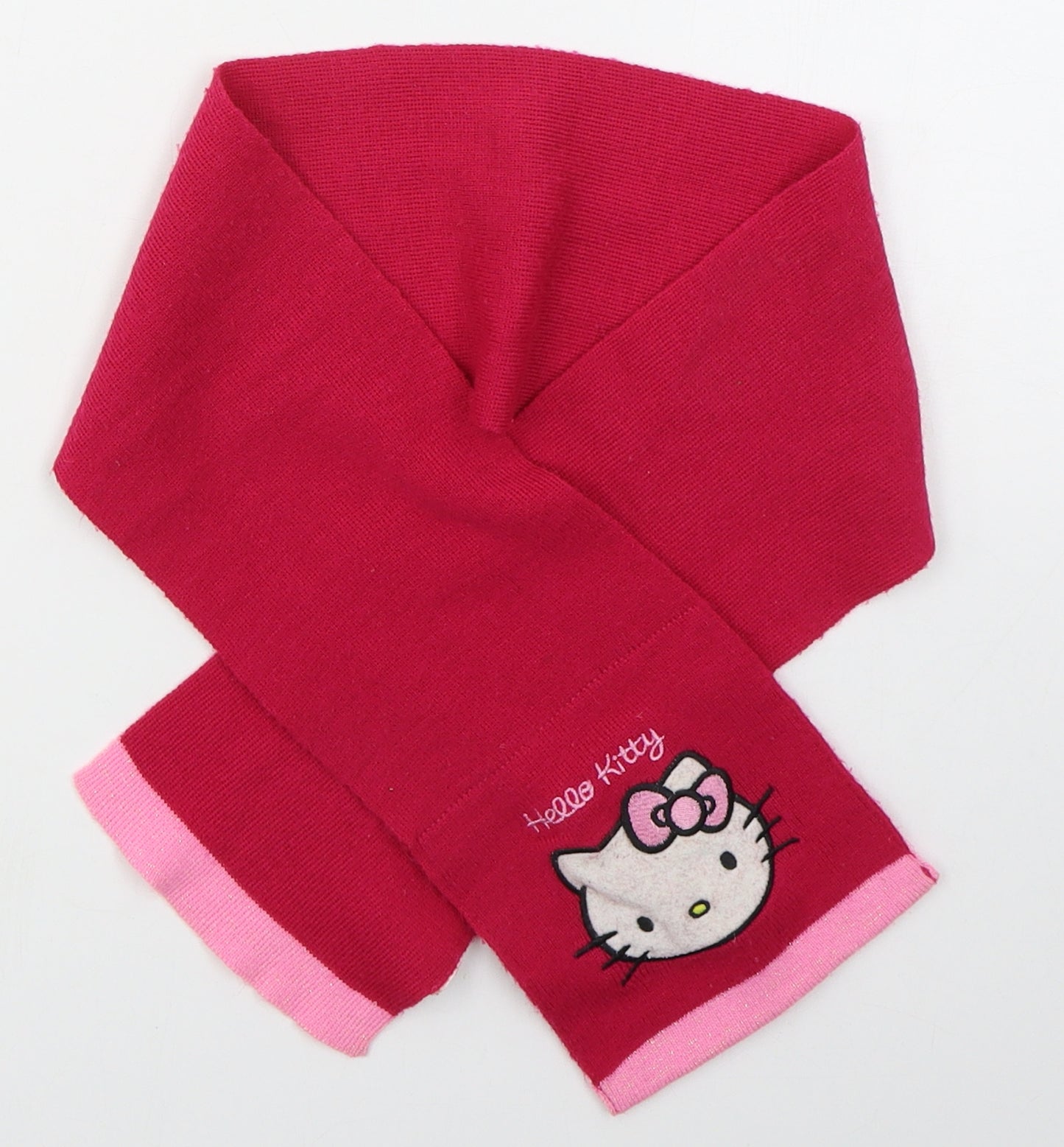 TU Girls Pink  Acrylic Rectangle Scarf Scarves & Wraps One Size  - Hello Kitty