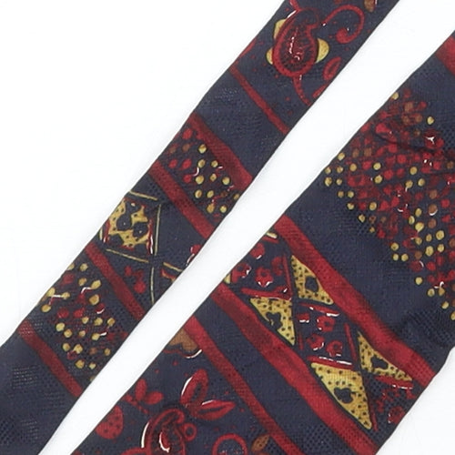 David Moss Mens Blue Geometric Silk Pointed Tie One Size