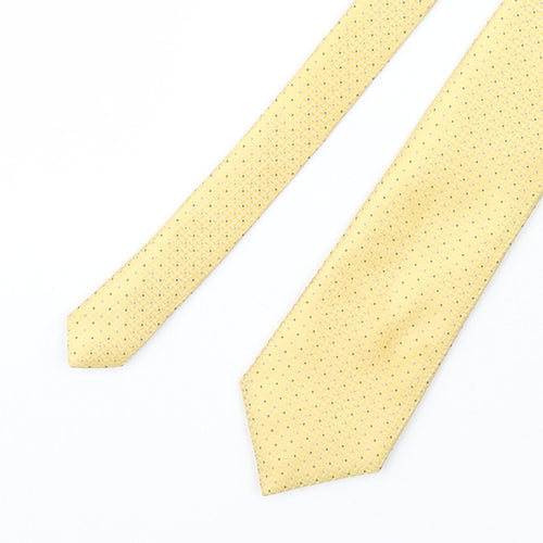 Marks and Spencer Mens Yellow Polka Dot Polyester Pointed Tie One Size