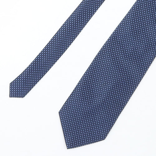 Geoye Man Mens Blue Plaids & Checks Polyester Pointed Tie One Size