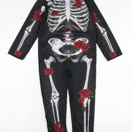 F&F Boys Multicoloured Floral Polyester  One Piece Size 5-6 Years  Pullover - Halloween Skeleton