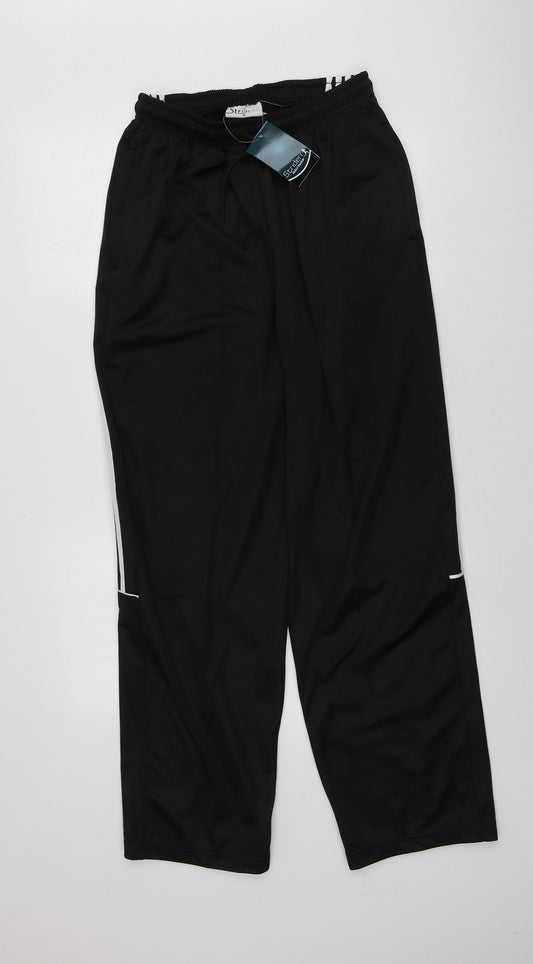 Striderr Mens Black  Polyester Trousers  Size M L30 in Regular