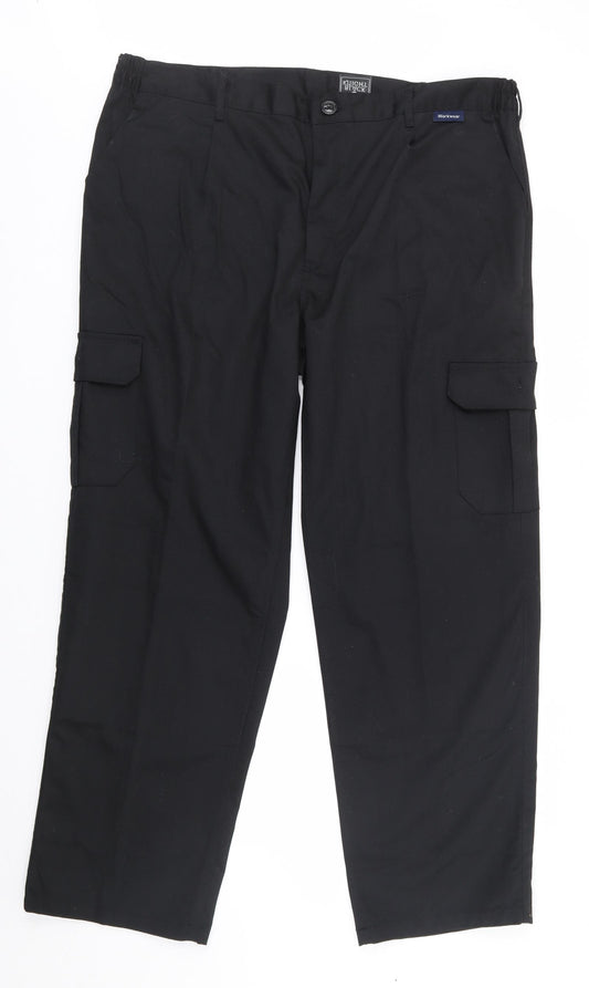 Black Knight Mens Black  Polyester Trousers  Size 40 in L28 in Regular Zip - Workwear