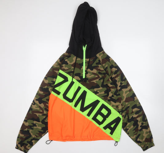 WE AR  Mens Multicoloured Camouflage  Windbreaker Coat Size M   - Zumba