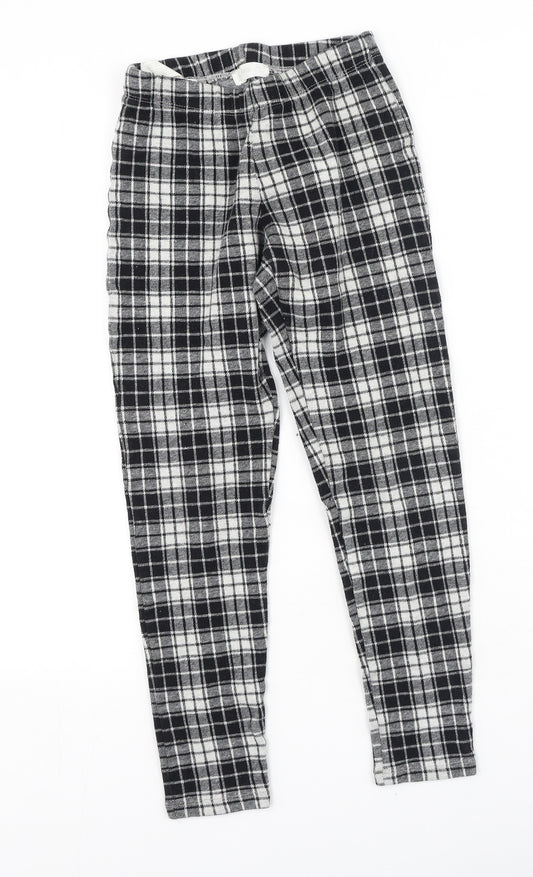 MNG Girls Black Plaid Cotton Jegging Trousers Size 11-12 Years  Regular