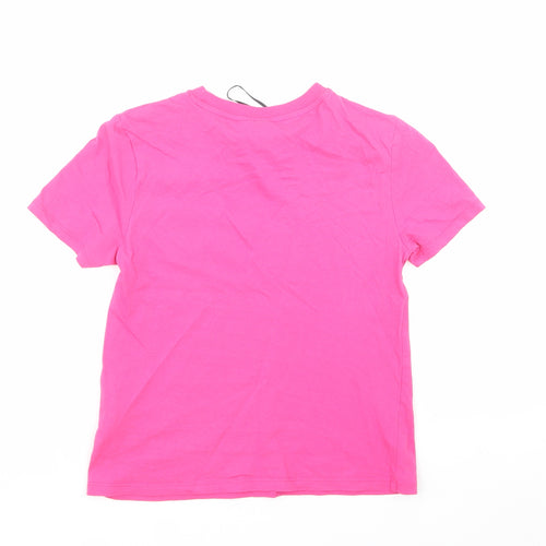 Divided by H&M Womens Pink  100% Cotton Cropped Polo Size XS Crew Neck