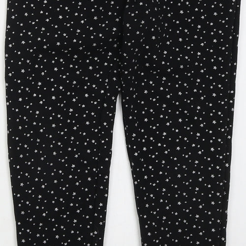 Dunnes Girls Black  Cotton Sweatpants Trousers Size 11 Years  Regular  - Stars