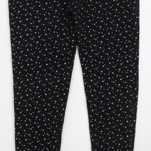 Dunnes Girls Black  Cotton Sweatpants Trousers Size 11 Years  Regular  - Stars