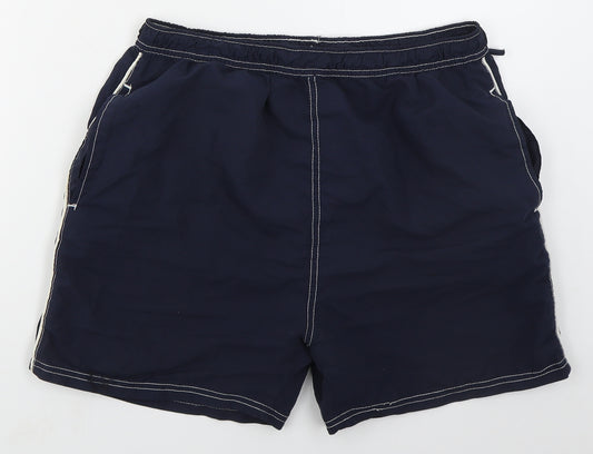 Dunnes Mens Blue  Polyester Athletic Shorts Size M  Regular Drawstring - Swim Shorts