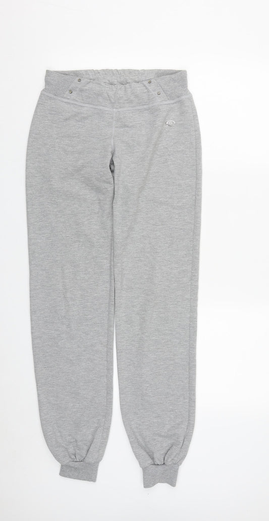 Extory Womens Grey  Polyester Jogger Trousers Size S L31 in Regular Drawstring