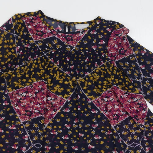 Matalan Girls Multicoloured Floral Polyester Trapeze & Swing  Size 9 Years  Round Neck Button
