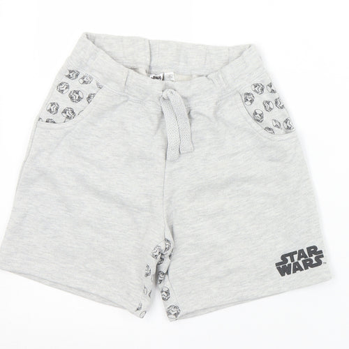 Star Wars Boys Grey Geometric Polyester Sweat Shorts Size 7-8 Years  Regular Drawstring - Star Wars