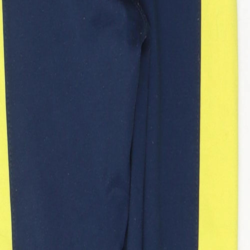 Leigh Tucker Girls Blue Colourblock Polyester Pedal Pusher Trousers Size 7-8 Years  Regular Pullover