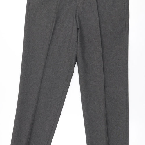 Matalan Mens Grey  Polyester Trousers  Size 32 in L29 in Regular Zip