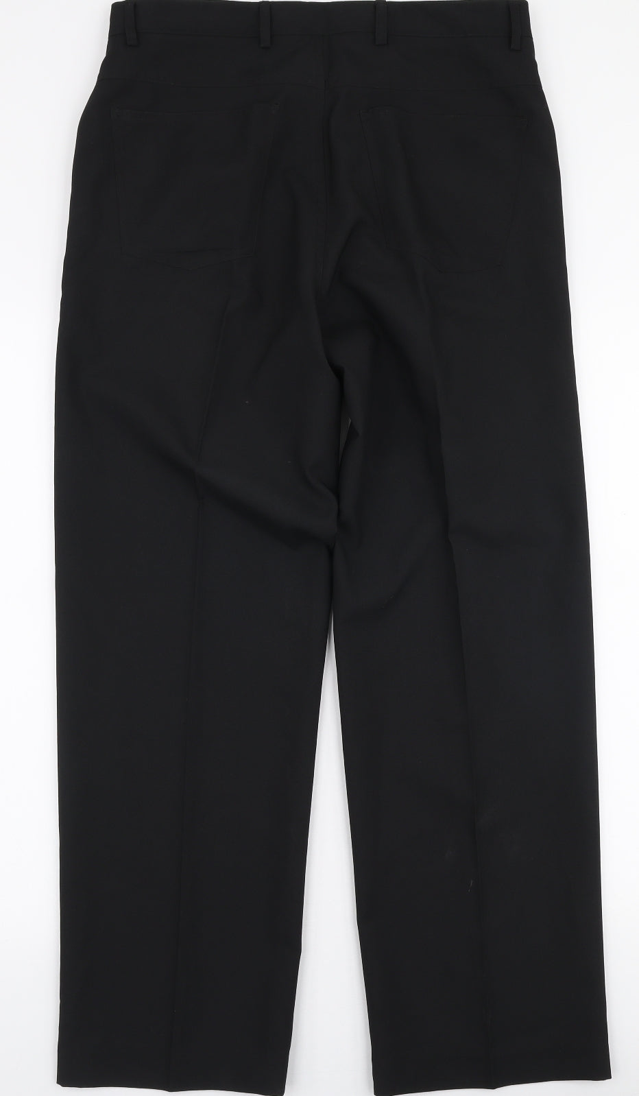 Matalan Mens Black  Polyester Trousers  Size 32 in L29 in Regular Zip