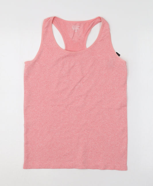 Dunnes Stores Womens Pink  Nylon Basic Tank Size M Scoop Neck