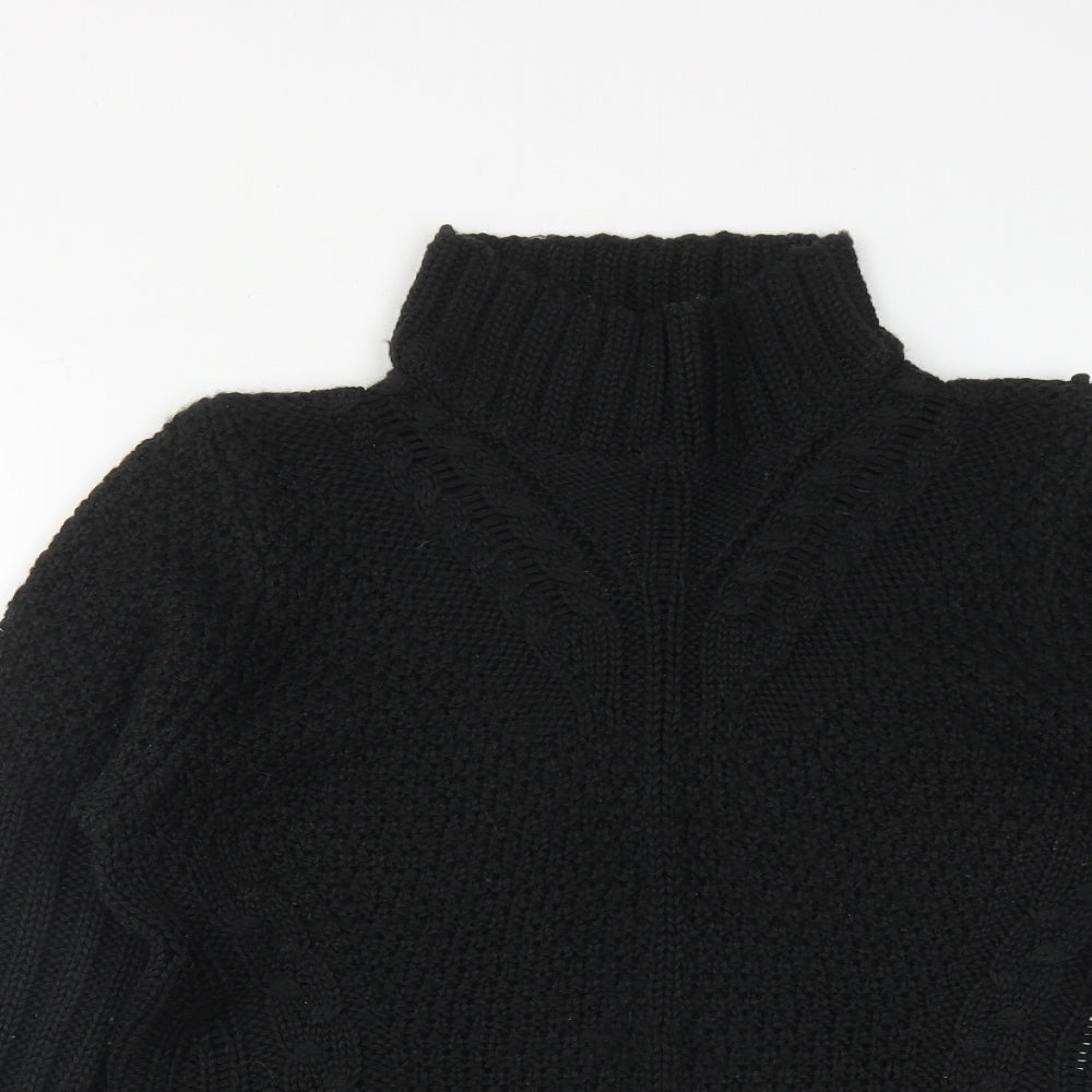Betty Jackson Womens Black High Neck  Acrylic Pullover Jumper Size L